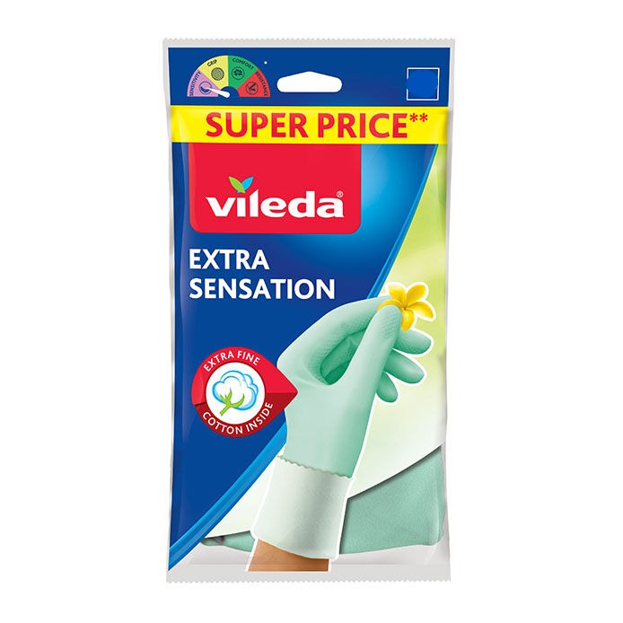 Vileda Guanti extra sensation felpato taglia M