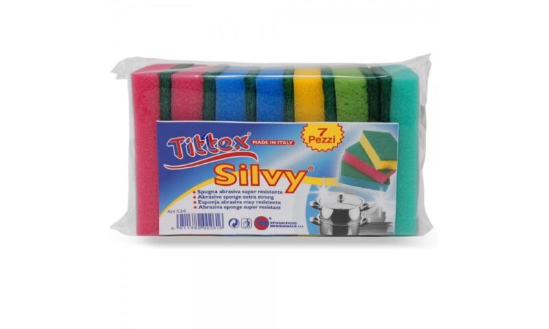 Spugna silvy doppio uso colorate 7 pz
