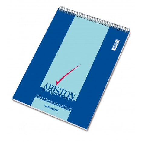 Blasetti Ariston - Blocco spiralato - Spirale in testa, 60 fogli, copertina goffrata 170gr, 1R righe - Prezzo singolo, ord. minimo 10pz