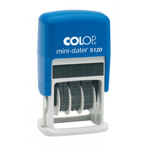 Colop Mini Dater S120 - Timbro datario autoinchiostrante, dimensioni piastra 4x19mm, altezza caratteri 4mm, struttura in materiale plastico - 1pz