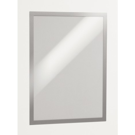Durable Duraframe – Cornice espositiva adesiva A3 con chiusura magnetica, colore argento metallizzato – 2pz – 4873-23