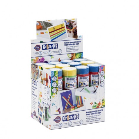 Eurocel Creative - Nastra in carta scrivibile, 19mm x 10m, colori assortiti - 5pz