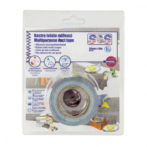 Eurocel Nastro adesivo telato, 38mm x 10m, colore grigio - 1pz