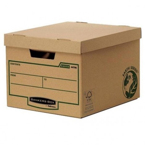 Fellowes Bankers Box earth - Scatola archivio con coperchio, 27x33,5cm, dorso 39,1cm, colore marrone  - prezzo singolo, ord. minimo 5pz - 4470601