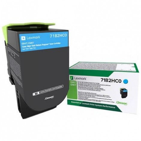 71B2HC0 Toner ciano per Lexmark CS 417DN (3.500pg) 1pz
