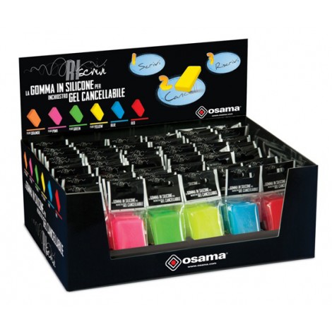 Osama Gomma in silicone, per inchiostri gel cancellabili, colori assortiti