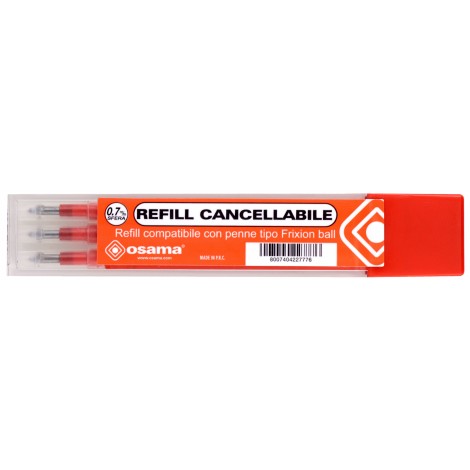 Osama Refill per penna a sfera RiscriviTouch, colore rosso - 3pz