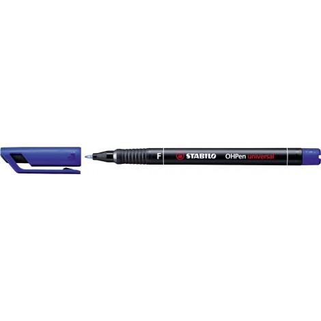 Stabilo OHPen – Pennarello per lucidi e superfici lisce, inchiostro permanente, punta fine, tratto 0,7mm, colore blu – ord. minimo 10pz – 842/41