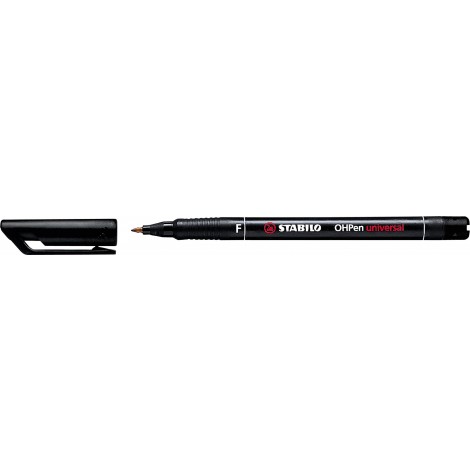 Stabilo OHPen – Pennarello per lucidi e superfici lisce, inchiostro permanente, punta fine, tratto 0,7mm, colore nero – ord. minimo 10pz – 842/46