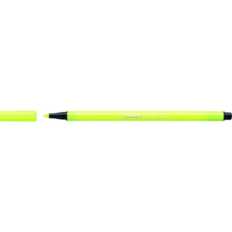 Stabilo Pennarelli PEN 68 NEON con inchiostro a base d`acqua, resiste fino a 24 ore se lasciato aperto, tratto 1mm, colore giallo fluo - prezzo singolo ord. minimo 10pz - 68/024
