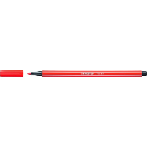 Stabilo Pennarelli PEN 68 con inchiostro a base d`acqua, resiste fino a 24 ore se lasciato aperto, tratto 1mm, colore rosso chiaro – prezzo singolo ord. minimo 10pz – 68/40