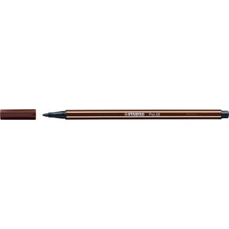 Stabilo Pennarelli PEN 68 con inchiostro a base d`acqua, resiste fino a 24 ore se lasciato aperto, tratto 1mm, colore marrone – prezzo singolo ord. minimo 10pz – 68/45