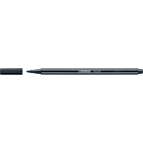 Stabilo Pennarelli PEN 68 con inchiostro a base d`acqua, resiste fino a 24 ore se lasciato aperto, tratto 1mm, colore nero – prezzo singolo ord. minimo 10pz – 68/46