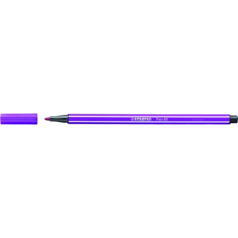 Stabilo Pennarelli PEN 68 con inchiostro a base d`acqua, resiste fino a 24 ore se lasciato aperto, tratto 1mm, colore lilla – prezzo singolo ord. minimo 10pz – 68/58