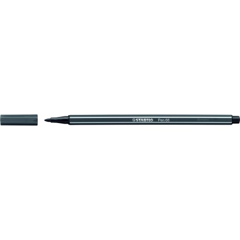 Stabilo Pennarelli PEN 68 con inchiostro a base d`acqua, resiste fino a 24 ore se lasciato aperto, tratto 1mm, colore grigio freddo profondo – prezzo singolo ord. minimo 10pz – 68/97