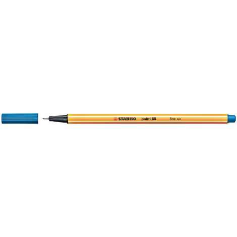 Stabilo Fineliner Point 88 – Pennarello con punta rinforzata in metallo e fusto esagonale, tratto 0,4mm, colore blu oltremare – Prezzo singolo, ord. minimo 10pz – 88/32