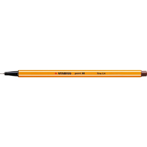 Stabilo Fineliner Point 88 – Pennarello con punta rinforzata in metallo e fusto esagonale, tratto 0,4mm, colore marrone – Prezzo singolo, ord. minimo 10pz – 88/45