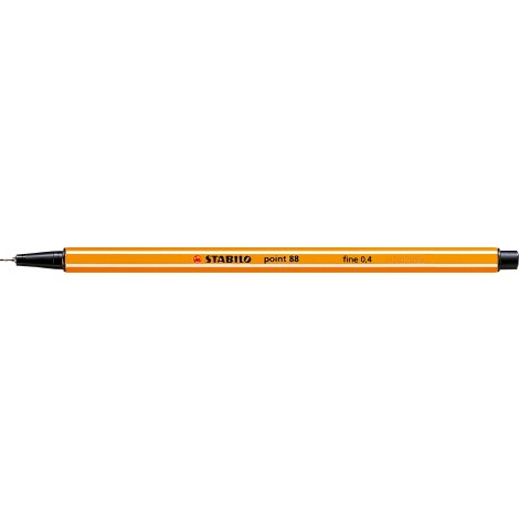 Stabilo Fineliner Point 88 – Pennarello con punta rinforzata in metallo e fusto esagonale, tratto 0,4mm, colore nero – Prezzo singolo, ord. minimo 10pz – 88/46