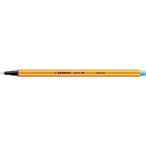 Stabilo Fineliner Point 88 – Pennarello con punta rinforzata in metallo e fusto esagonale, tratto 0,4mm, colore azzurro – Prezzo singolo, ord. minimo 10pz – 88/57