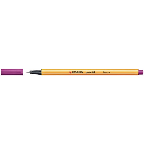 Stabilo Fineliner Point 88 – Pennarello con punta rinforzata in metallo e fusto esagonale, tratto 0,4mm, colore lilla – Prezzo singolo, ord. minimo 10pz – 88/58