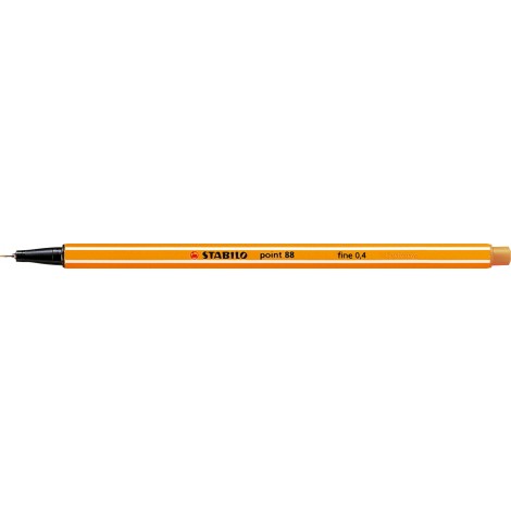 Stabilo Fineliner Point 88 – Pennarello con punta rinforzata in metallo e fusto esagonale, tratto 0,4mm, colore ocra scuro – Prezzo singolo, ord. minimo 10pz – 88/89