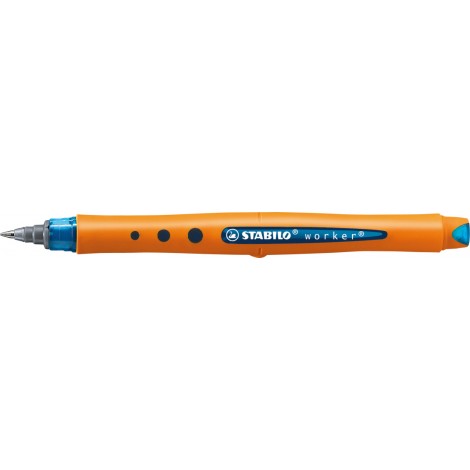 Stabilo Worker+ - Penna roller con fusto in gomma morbida, tratto 0,5mm, colore blu - Prezzo singolo, ord. minimo 10pz - 2018/41