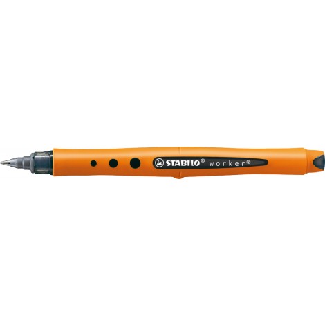Stabilo Worker+ – Penna roller con fusto in gomma morbida, tratto 0,5mm, colore nero – Prezzo singolo, ord. minimo 10pz – 2018/46