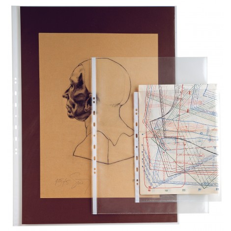 Sei Buste ATLA in PPL forate, finitura liscia, formato utile 21x29,7cm, alto spessore, confezione da 50pz - 662120