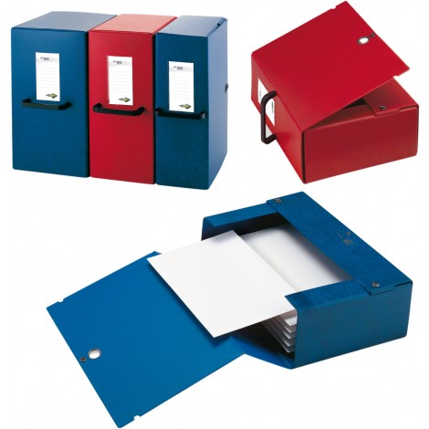 Sei Big - Scatola archivio con maniglia e chiusura a bottoni 25x35cm, dorso 20cm, colore blu - 1pz - 68002007