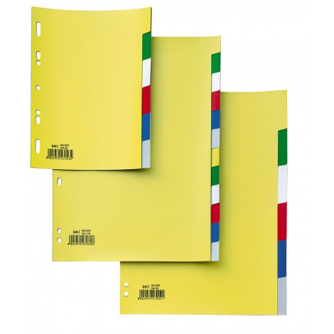 Sei Divisori Record neutri in PPL personalizzabile con foratura universale, 6 tasti colorati, formato A4, colore giallo - 1pz - 580022