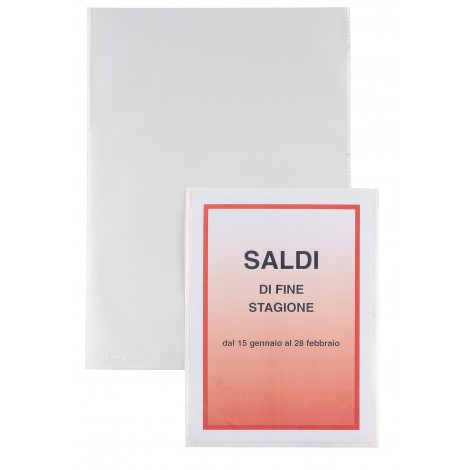 Sei Tasca adesiva Selfti in PPL, formato 15X21cm, colore trasparente - 25pz - 401521