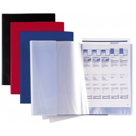 Sei UNO L –  Portalistini in PPL con 48 buste, copertina il PVC, formato 22x30cm, finitura a buccia d`arancia, colore nero - 1pz - 54224810