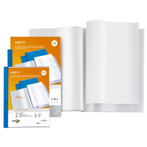 Sei Portalistini personalizzabile Uno Ti in PPL con 180 buste, formato utile 22x30cm, finitura a buccia d`arancia, colore blu - 1pz - 55231807