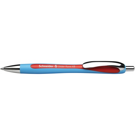 Schneider Slider Rave XB - Penna a sfera con fusto gommato, dotata di inchiostro con tecnologia Viscoglide, tratto 1mm, colore rosso - Prezzo singolo, ord. minimo 10pz