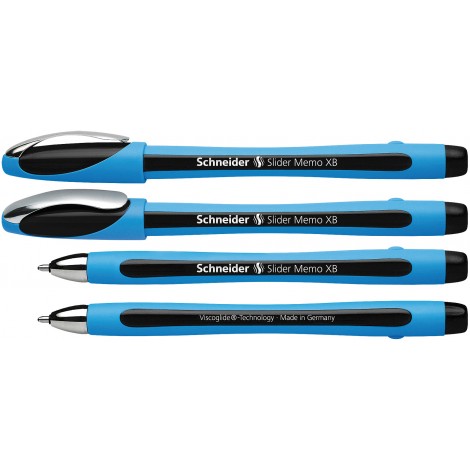 Schneider Slider Memo XB – Penna a sfera con fusto gommato, dotata di inchiostro con tecnologia Viscoglide, tratto 1,4mm, colore nero – Prezzo singolo, ord. minimo 10pz