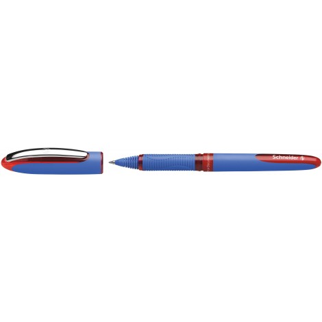 Schneider One Hybrid C - Penna roller con inchiostro liquido ad asciugatura rapida, tratto 1mm, colore rosso - Prezzo singolo, ord. minimo 10pz