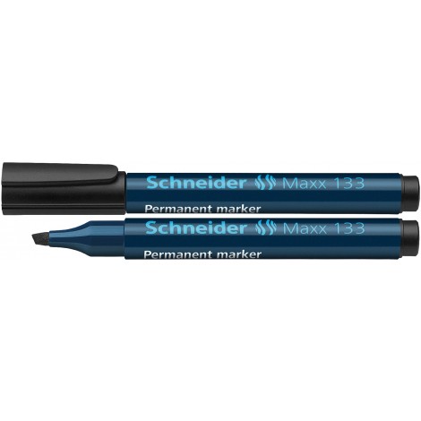 Schneider Maxx 133 - Marcatore permanente con inchiostro a base d`alcool, tratto 1-4mm, colore nero  - Prezzo singolo, ord. minimo 10pz