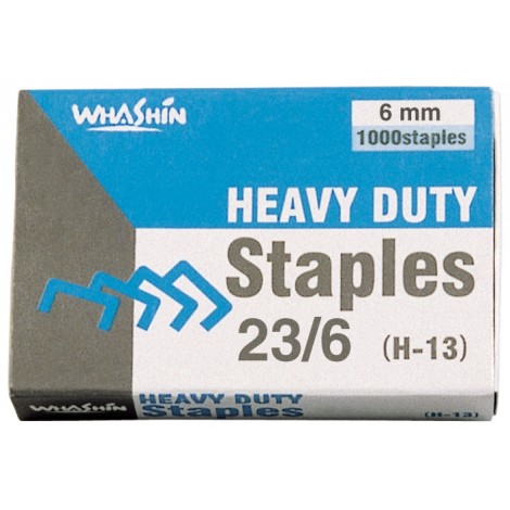 Siam 23/6 - Punti per cucitrici - Scatola 1000 punti in filo metallico, lunghezza gamba 6mm per cucire fino a 30 fogli - Prezzo singolo, ord. minimo 10pz - 3111/6
