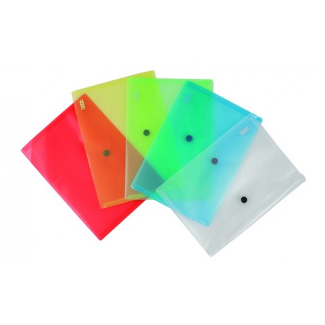 Siam Busta in PP con bottone, formato utile A5, 160micron - Prezzo singolo, ord. minimo 12pz