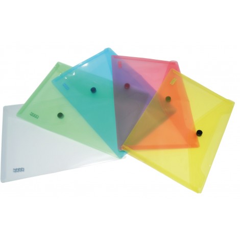 Siam Busta in PP con bottone, formato utile A6, 160micron, 10,5x15cm - Prezzo singolo, ord. minimo 6pz