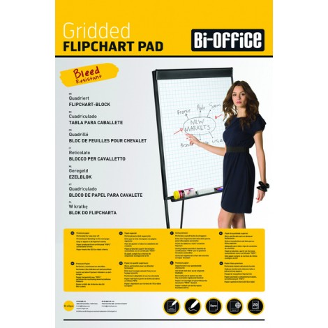 Siam Blocco quadrettato di ricambio per lavagna a fogli mobili 60gr, 20fg, 65x98cm - 1800/11Q