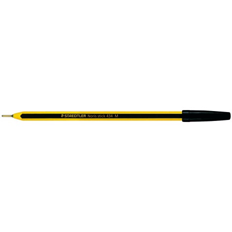 Staedtler 434 – Punta a sfera con lungo puntale in ottone e fusto esagonale, tratto 0,35mm, colore nero – 434 09M