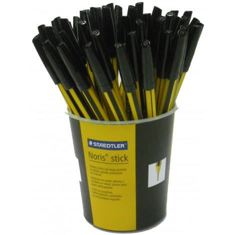 Staedtler 434 – Punta a sfera con lungo puntale in ottone e fusto esagonale, tratto 0,35mm, colore nero – 50pz – 434 09 KP5M