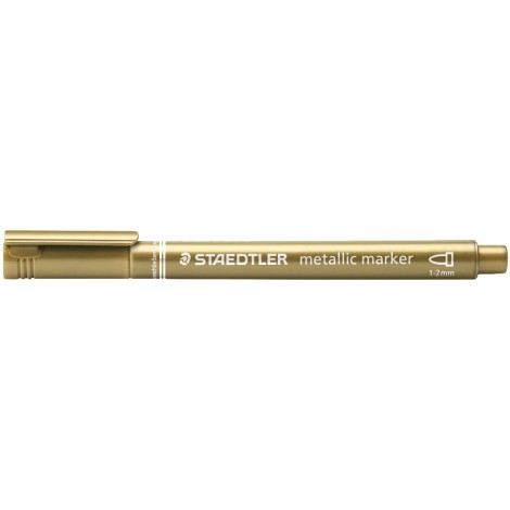Staedtler Small Metal - Marcatore permanente con punta sintetica, tratto 1-2mm, colore oro - Prezzo singolo, ord. minimo 10pz - 8323-11