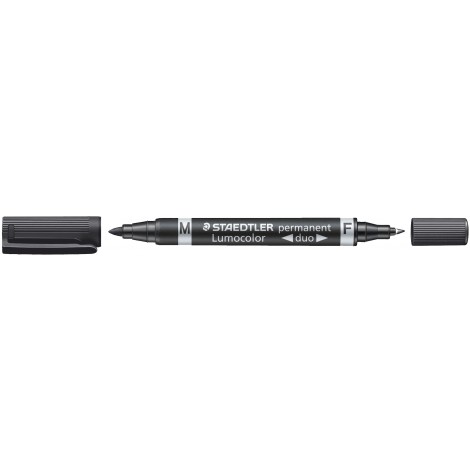 Staedtler Lumocolor 348-5 - Marcatore permanente con inchiostro a base d`alcool, doppia punta da 0,6 o 1,5mm, colore nero  - Prezzo singolo, ord. minimo 10pz - 348-9