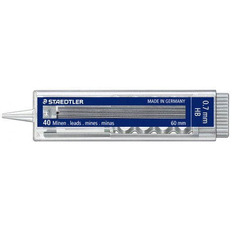 Staedtler Astuccio 40 mine, tratto 0,7mm, gradazione HB - 1pz - 255 07-HB