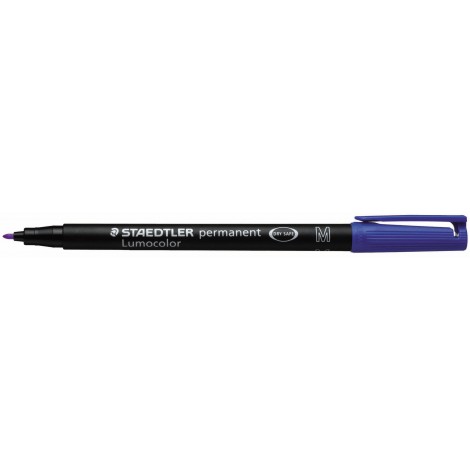 Staedtler Lumocolor 317-3 – Marcatore permanente con inchiostro a base d`alcool, punta sintetica, tratto 1mm, colore blu – Prezzo singolo, ord. minimo 10pz – 317-3