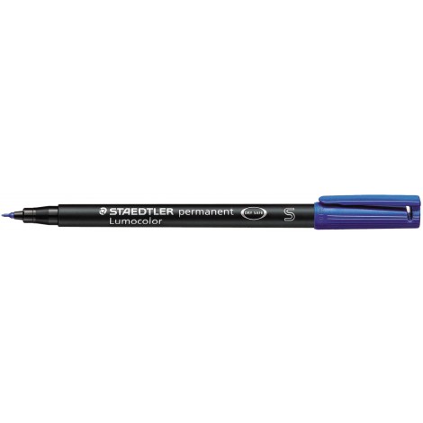 Staedtler Lumocolor 313-3 - Marcatore permanente con inchiostro a base d`alcool, punta sintetica, tratto 0,4mm, colore blu - Prezzo singolo, ord. minimo 10pz - 313-3
