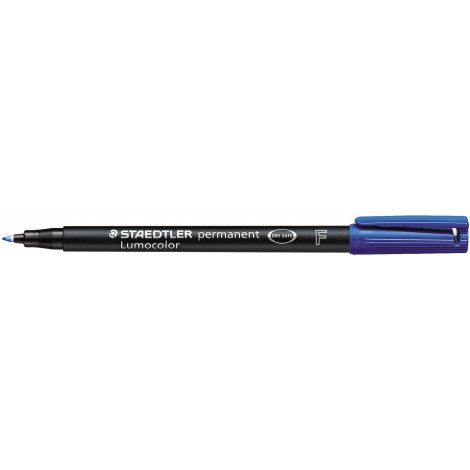 Staedtler Lumocolor 318-3 - Marcatore permanente con inchiostro a base d`alcool, punta sintetica, tratto 0,6mm , colore blu - Prezzo singolo, ord. minimo 10pz - 318-3