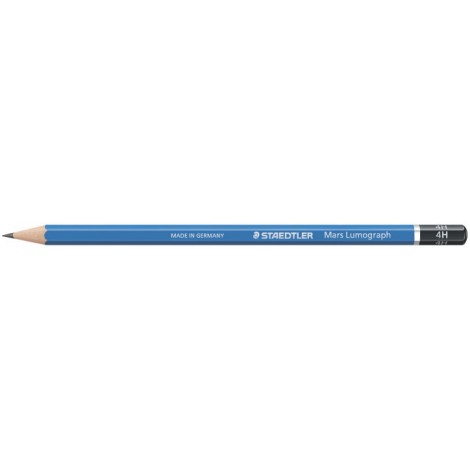 Staedtler Mars Lumograph – Matita in grafite con fusto esagonale, incredibilmente resistente alla rottura, gradazione 4H – Prezzo singolo, ord. minimo 12pz – 100-4H